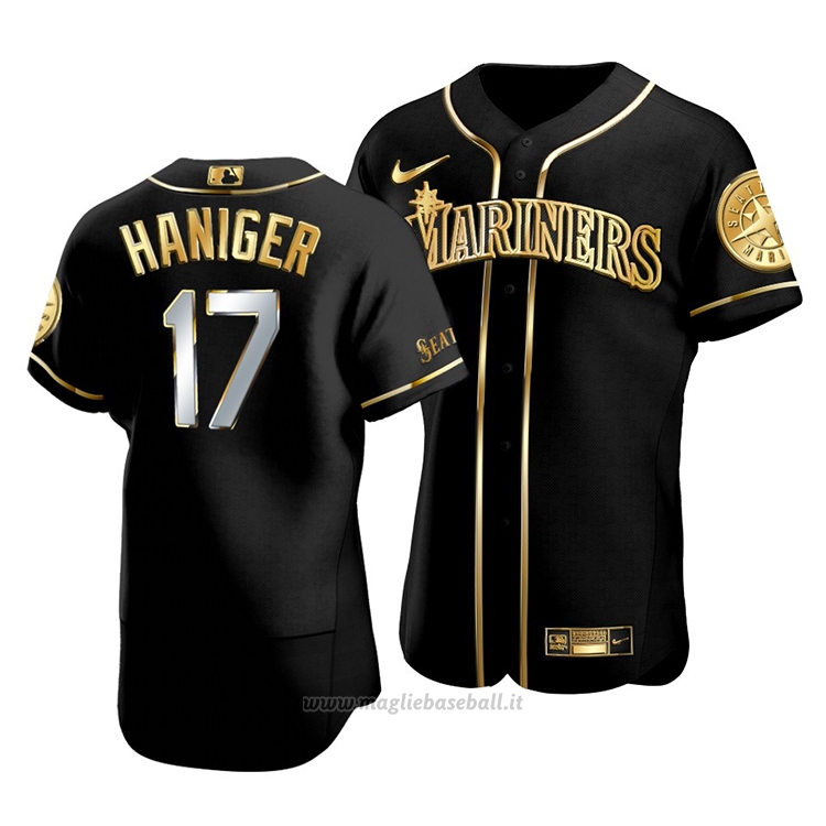 Maglia Baseball Uomo Seattle Mariners Mitch Haniger Golden Edition Autentico Nero